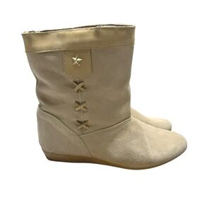 Collectif‎ Tan Suede Boots Leather Upper & Rubber Sole Vintage Size 7